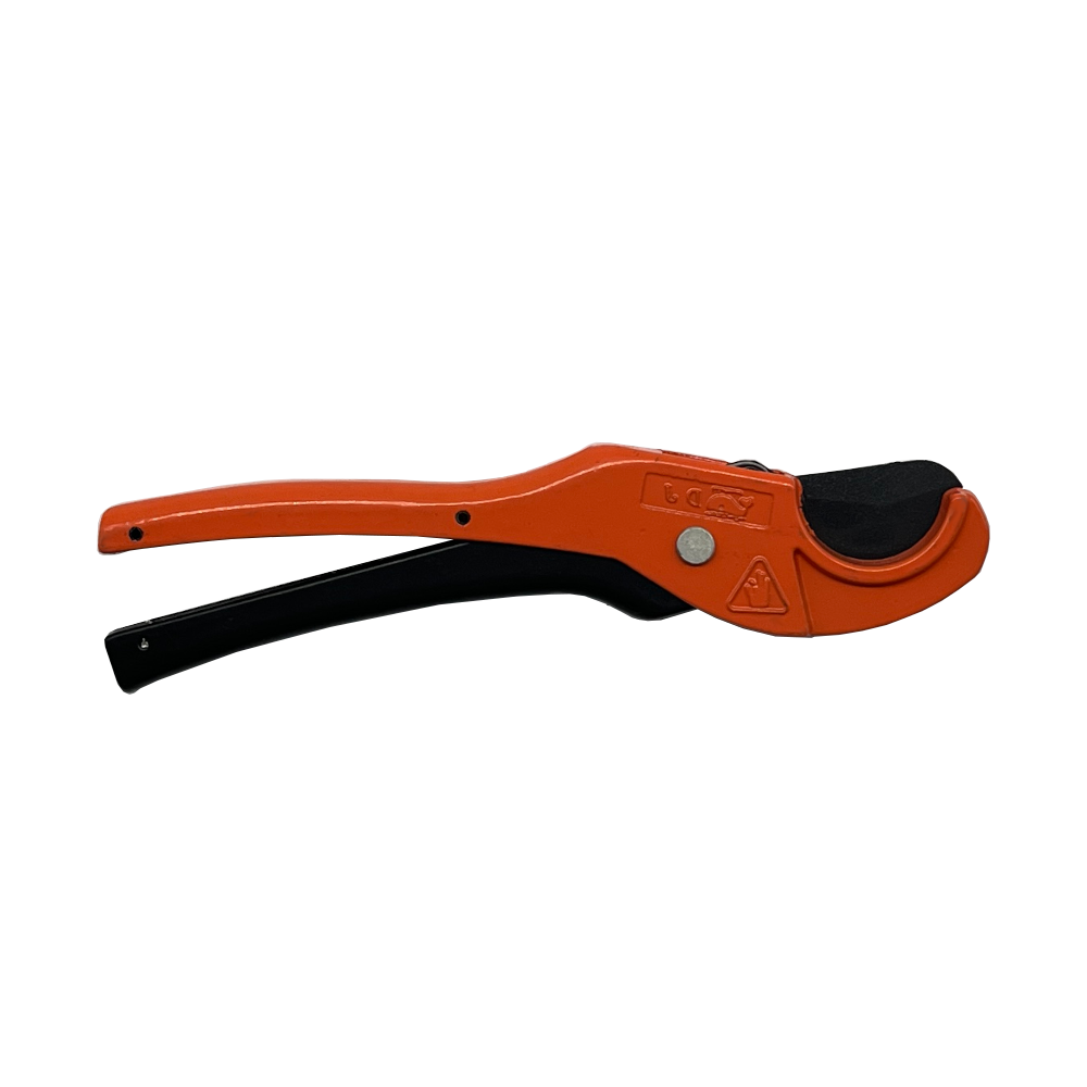 Eine orange Rohrschere.