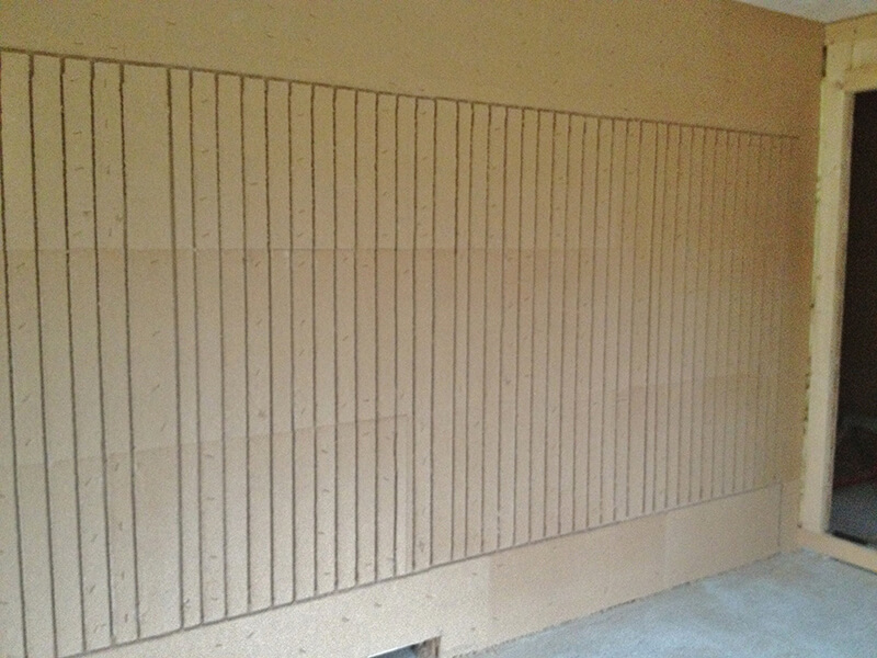 Wall heating wood fiberboard